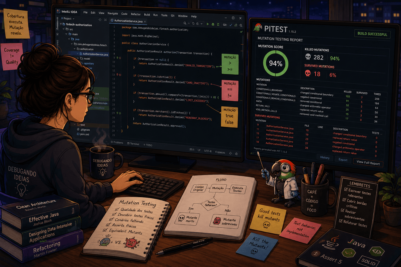 Mutation Testing: por que cobertura de testes não garante qualidade